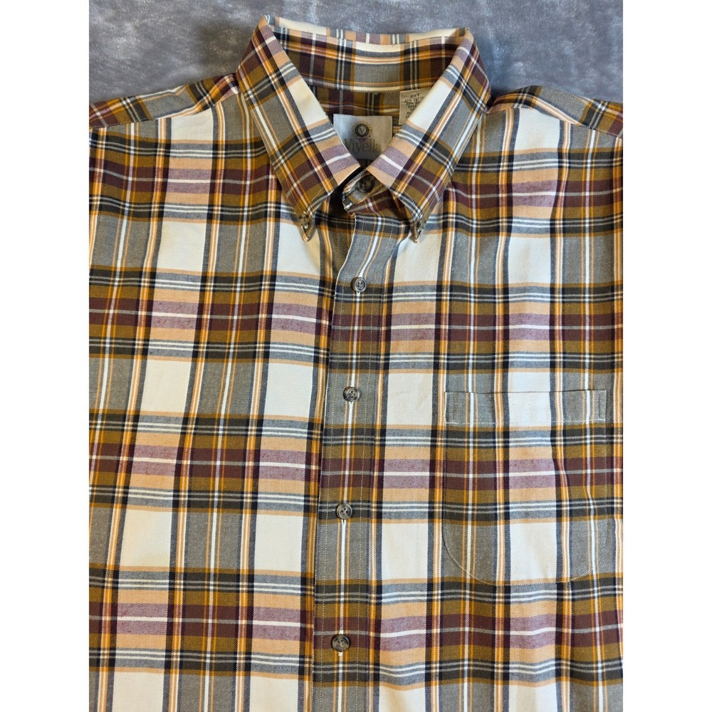 Viyella Button Down Shirt Men 2XLT Multicolor Plaid Cotton Wool Blend Tall L/S